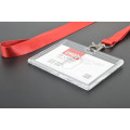 Red Color Custom Logo ID Card Holder Plain Polyester Lanyard